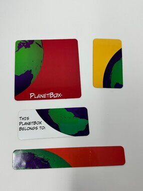 Pre-owned PlanetBox Rover Lunch Box Magnet Set, Teen Earth Red Blue Yellow